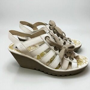 Fly London Ylfa Wedge Sandal Size EU40/US9 Lace Up Platform Y2K Festival‎ Fairy